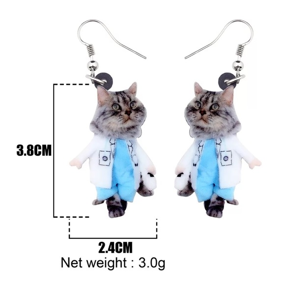 𝕙𝕡! Acrylic Cat Earrings - Picture 4 of 4